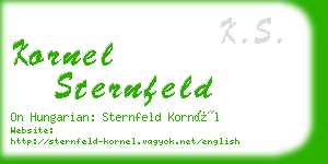 kornel sternfeld business card